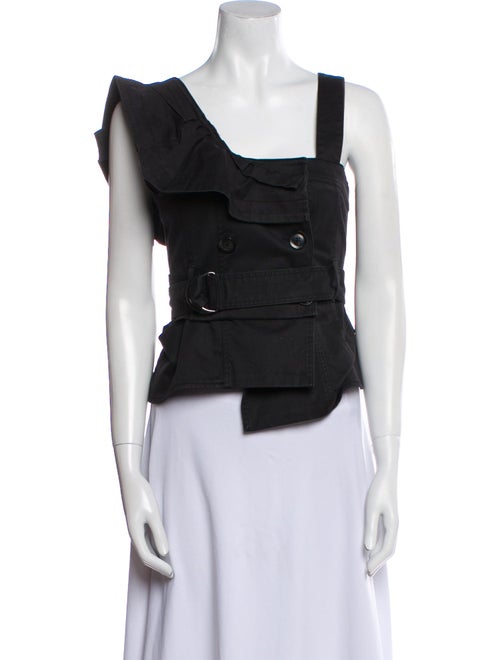 Marissa Webb Square Neckline Sleeveless Crop Top