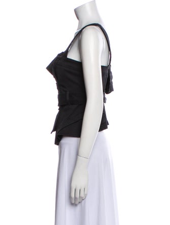 Marissa Webb Square Neckline Sleeveless Crop Top