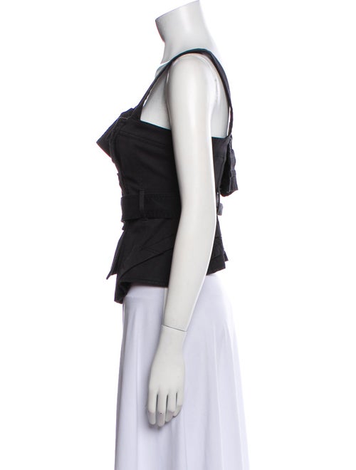 Marissa Webb Square Neckline Sleeveless Crop Top