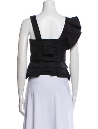 Marissa Webb Square Neckline Sleeveless Crop Top