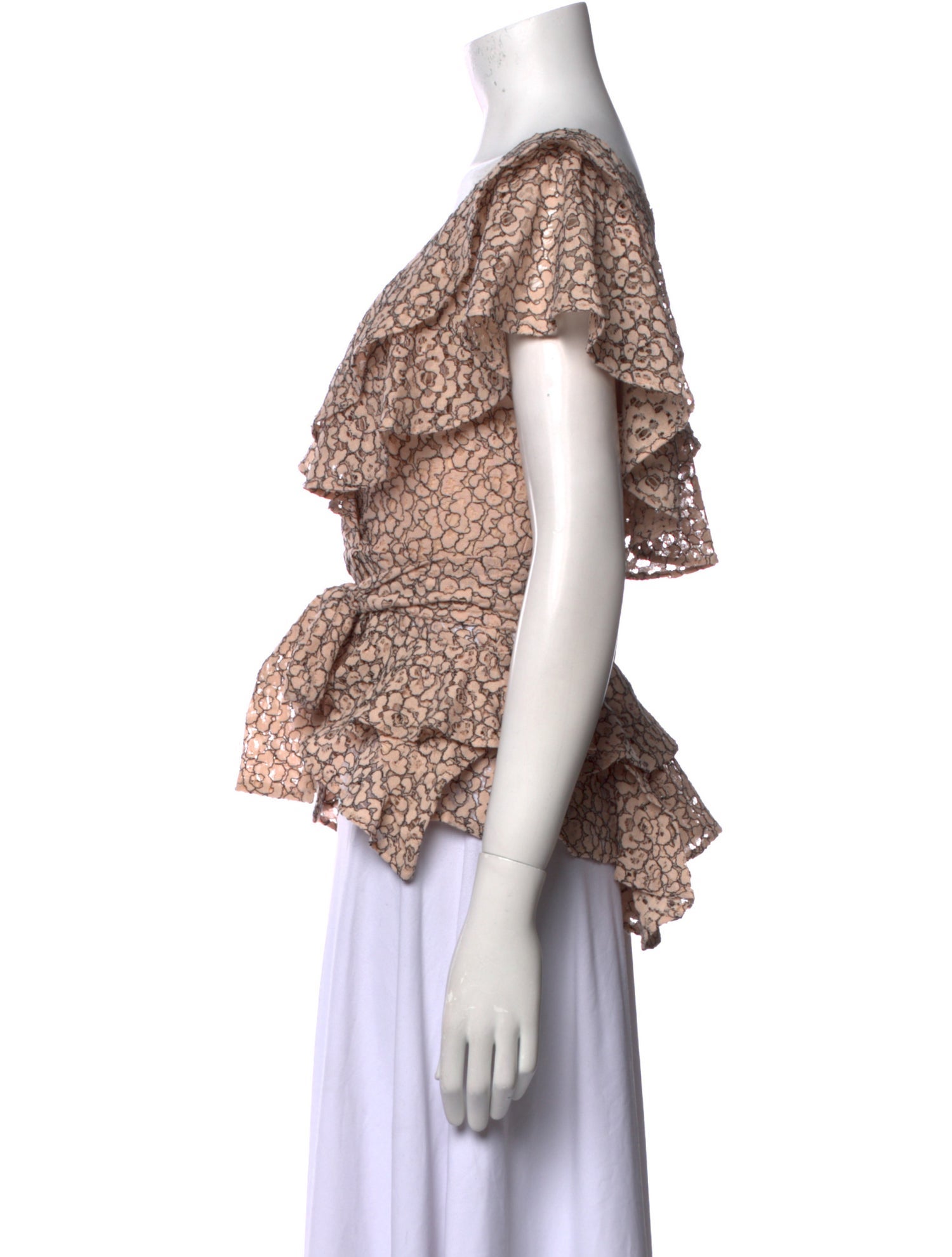 Marissa Webb Printed V-Neck Crop Top