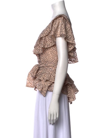 Marissa Webb Printed V-Neck Crop Top