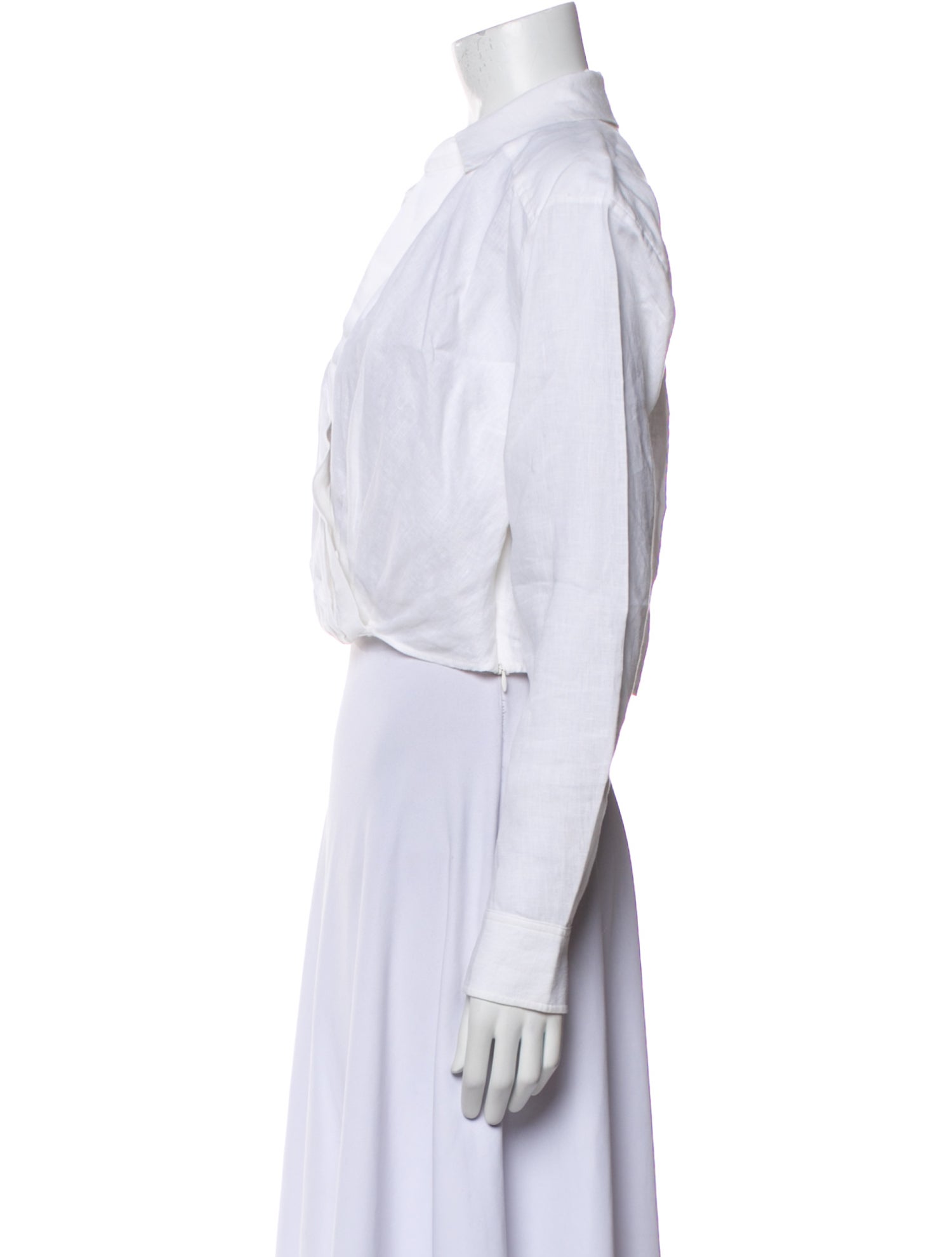 Marissa Webb Linen V-Neck Crop Top