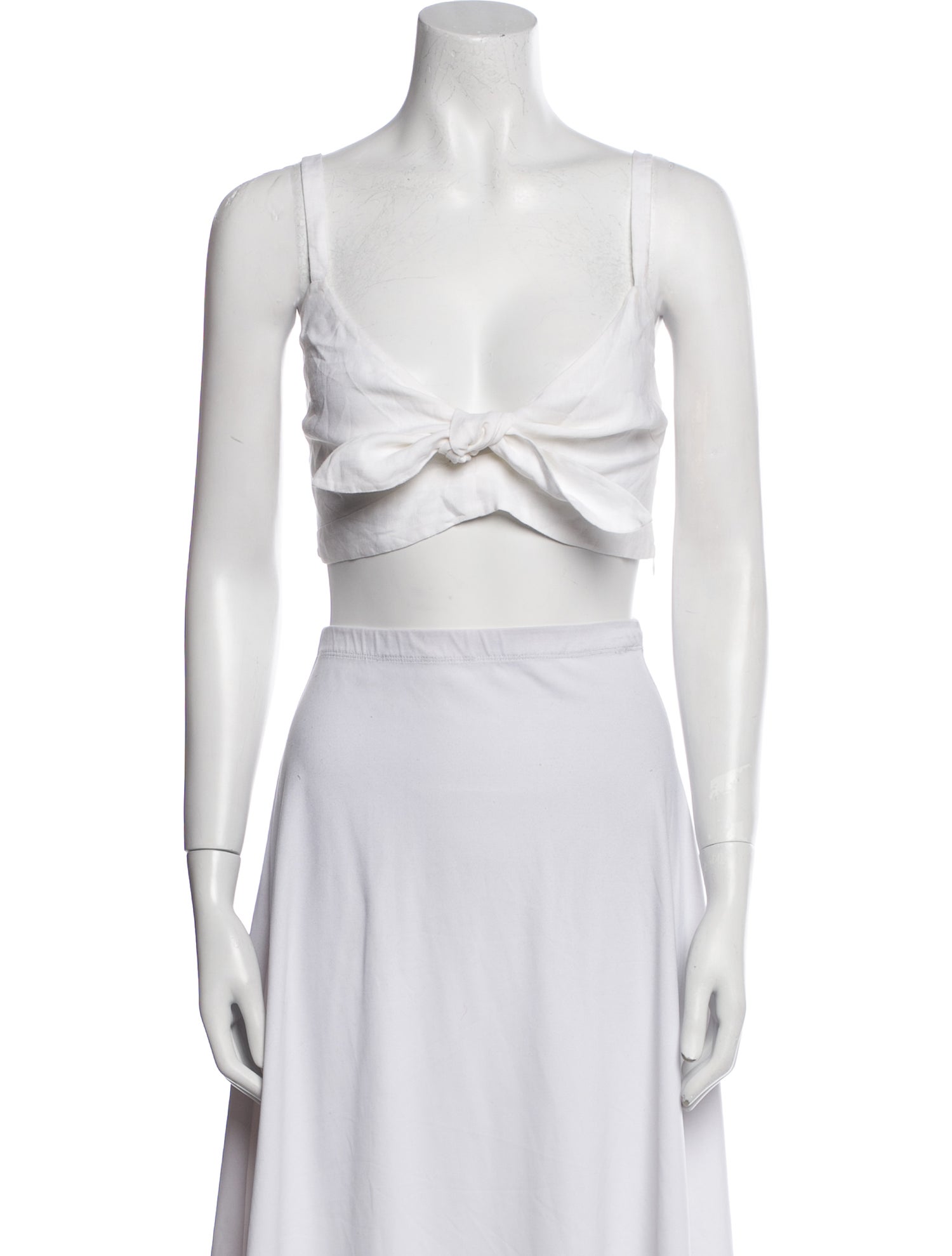 Marissa Webb Linen Square Neckline Crop Top