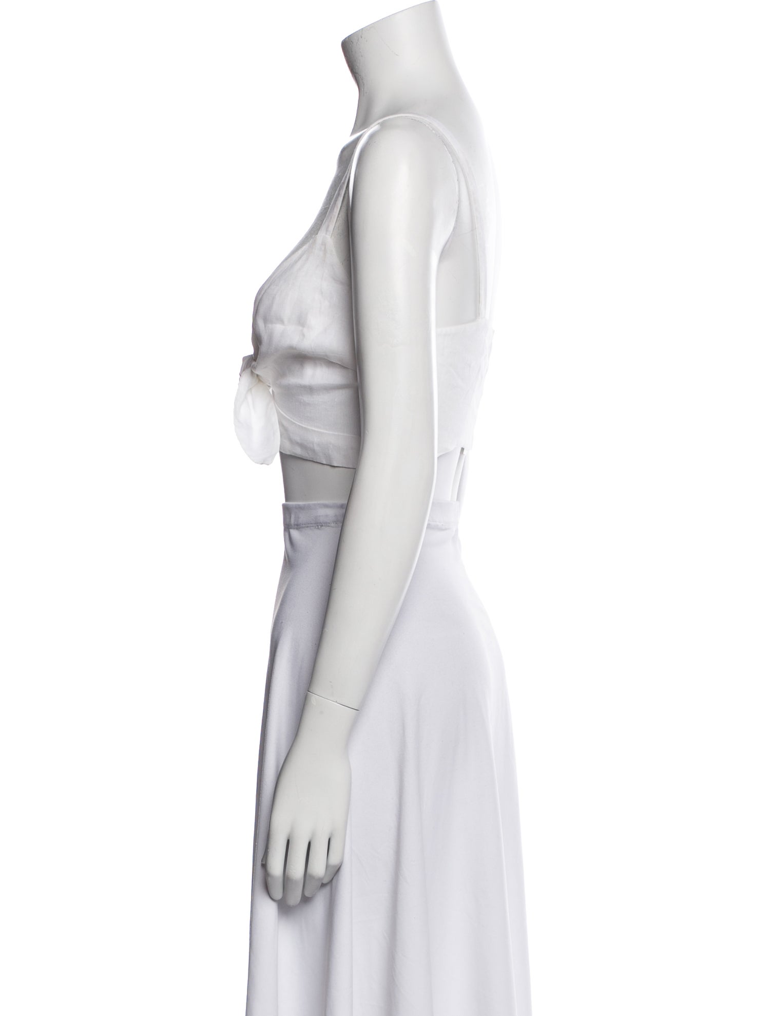 Marissa Webb Linen Square Neckline Crop Top