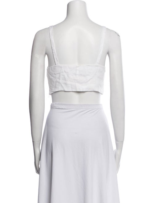 Marissa Webb Linen Square Neckline Crop Top