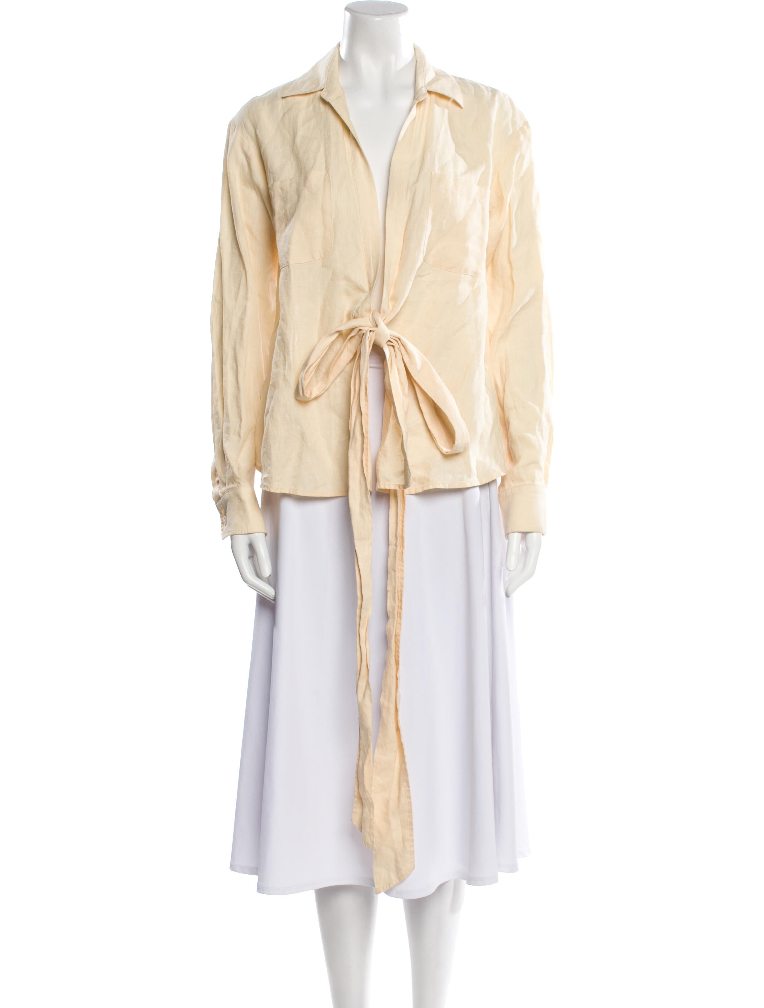 Marissa Webb Linen V-Neck Blouse w/ Tags