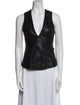 Marissa Webb Lamb Leather V-Neck Top