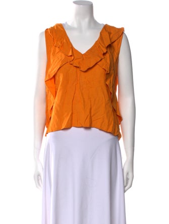 Marissa Webb V-Neck Sleeveless Crop Top