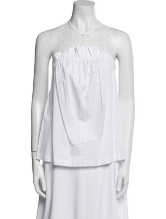 Marissa Webb Mock Neck Sleeveless Blouse