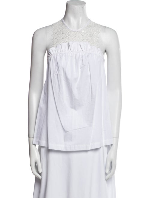 Marissa Webb Mock Neck Sleeveless Blouse