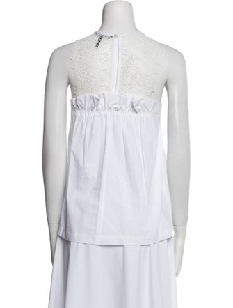 Marissa Webb Mock Neck Sleeveless Blouse