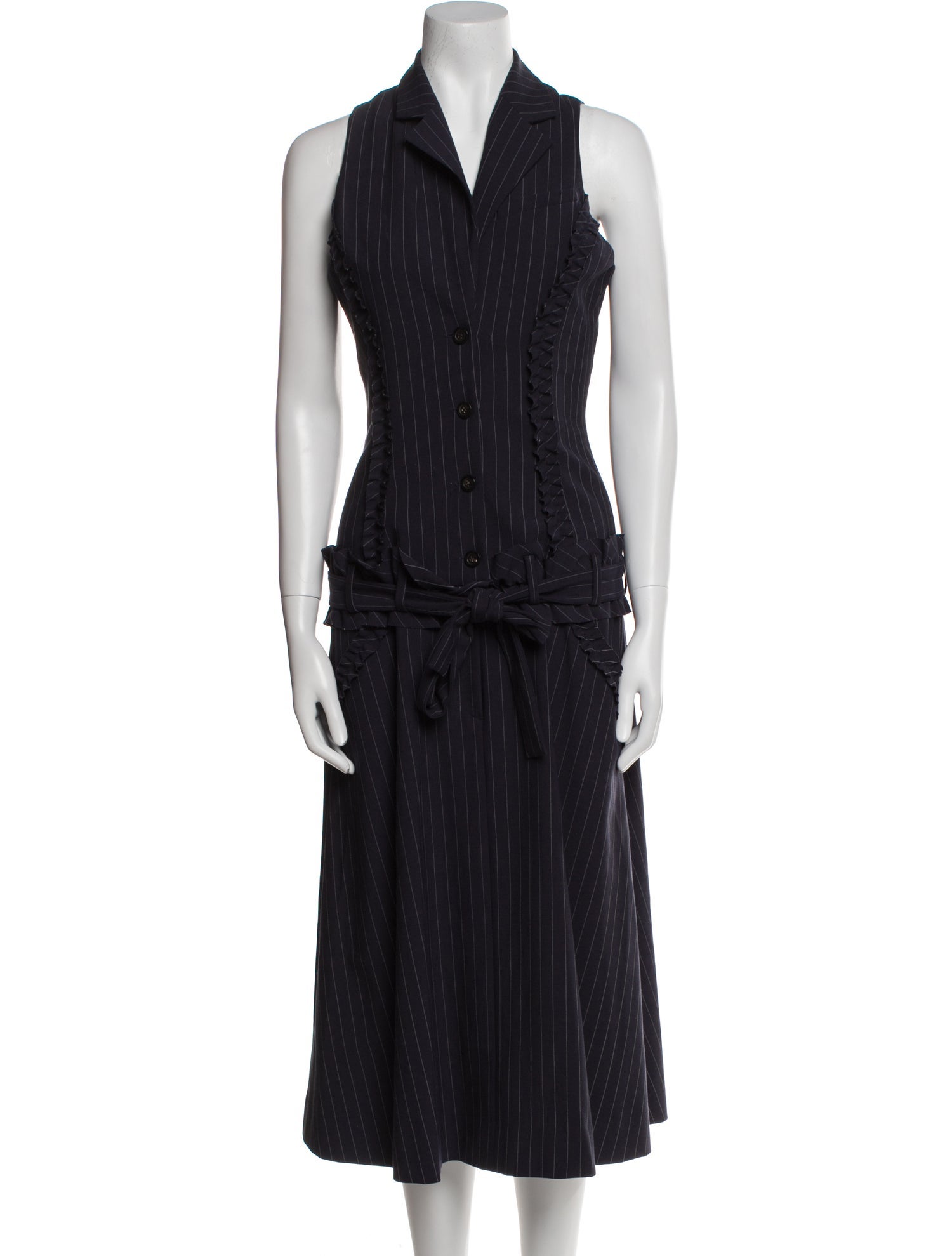 Marissa Webb Striped Midi Length Dress