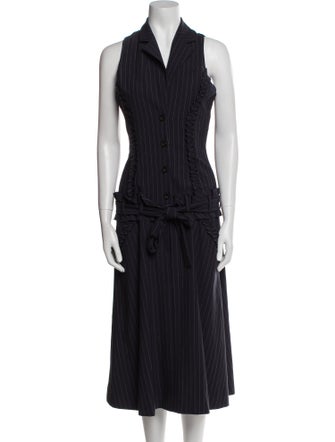 Marissa Webb Striped Midi Length Dress