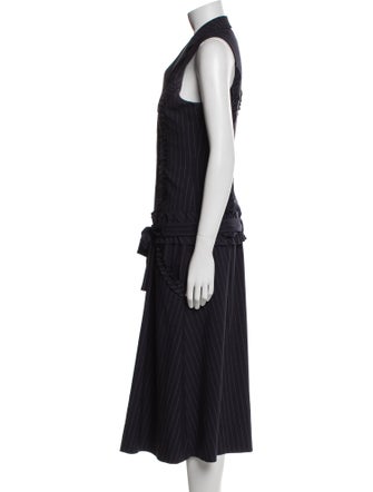 Marissa Webb Striped Midi Length Dress