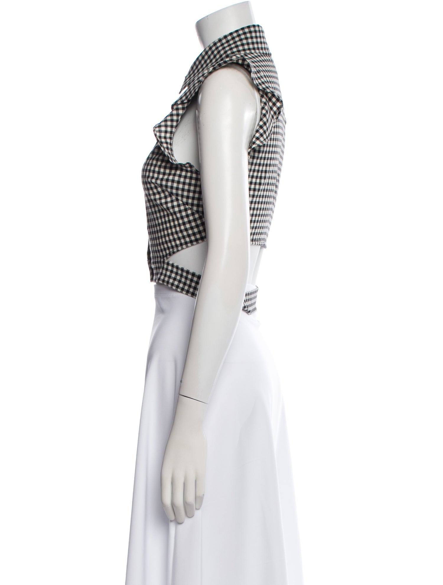 Marissa Webb Plaid Print Mock Neck Crop Top