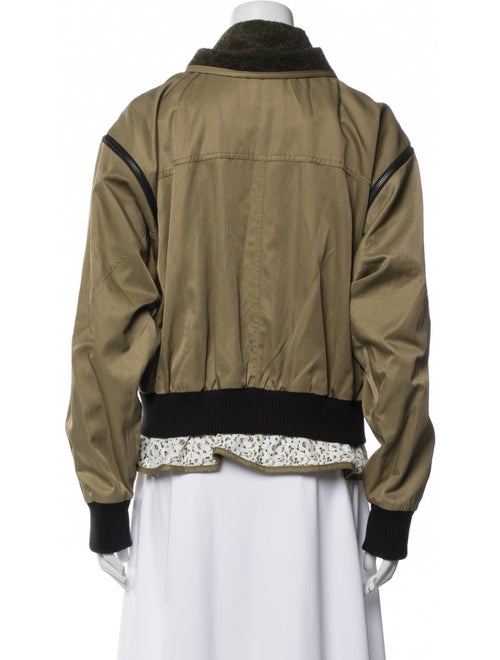Marissa Webb Nylon Colorblock Pattern Bomber Jacket