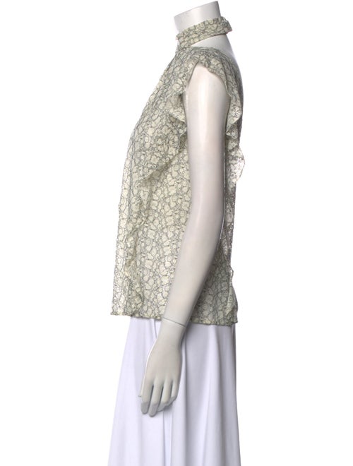 Marissa Webb Printed Mock Neck Blouse