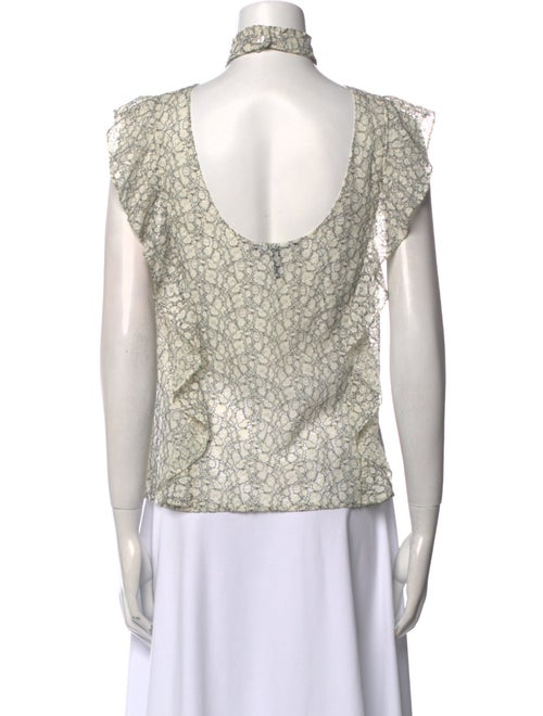 Marissa Webb Printed Mock Neck Blouse