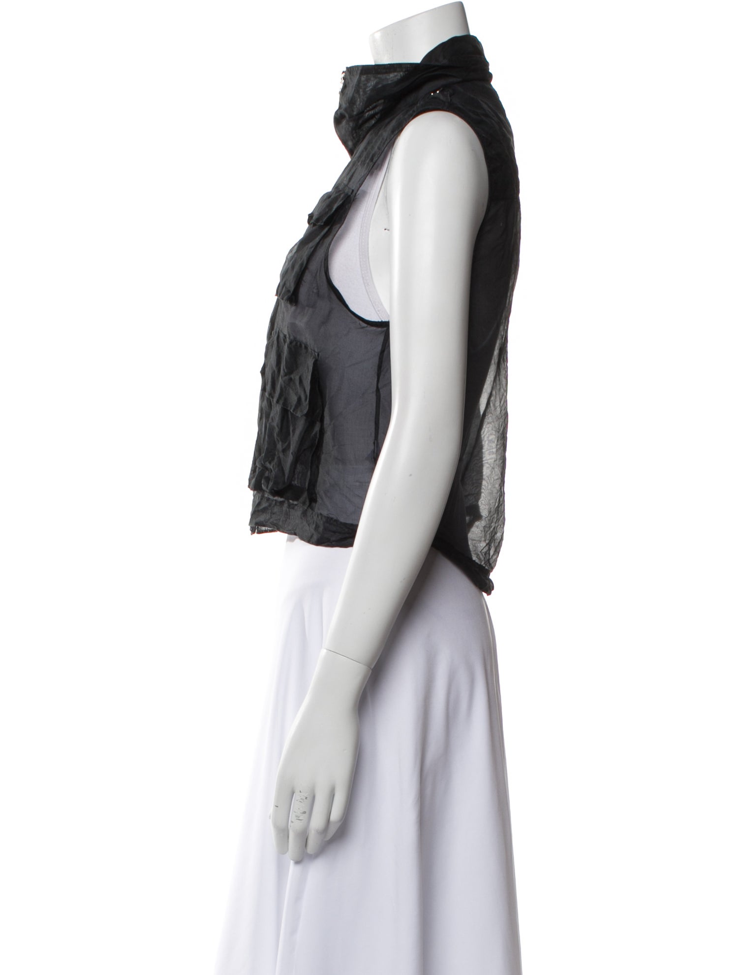 Marissa Webb Silk Mock Neck Crop Top