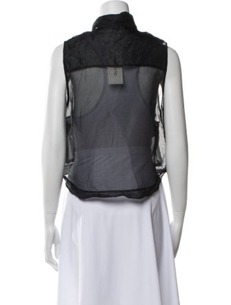 Marissa Webb Silk Mock Neck Crop Top