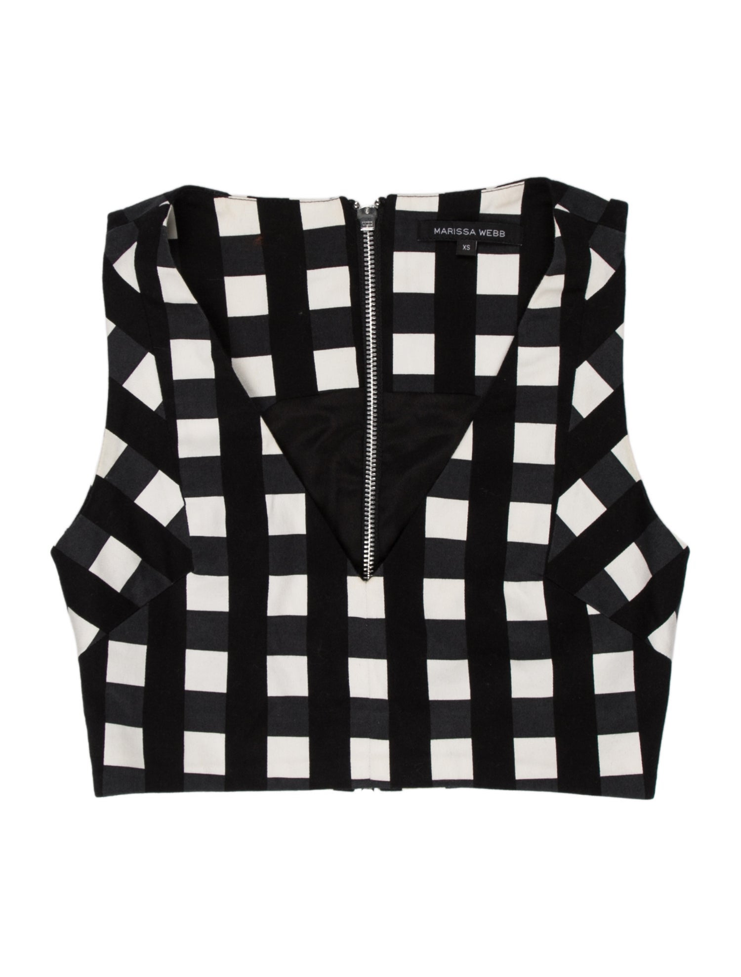 Marissa Webb Plaid Print Strapless Crop Top