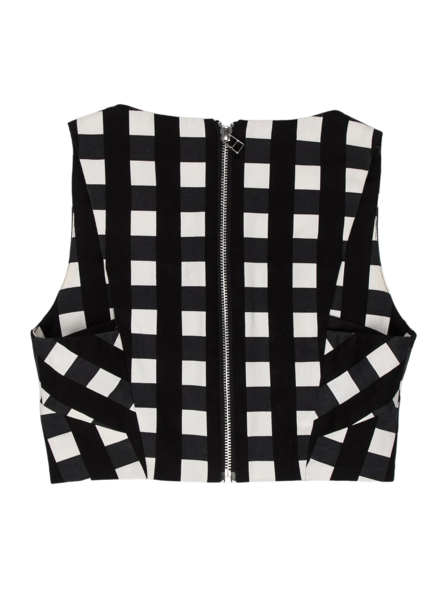 Marissa Webb Plaid Print Strapless Crop Top