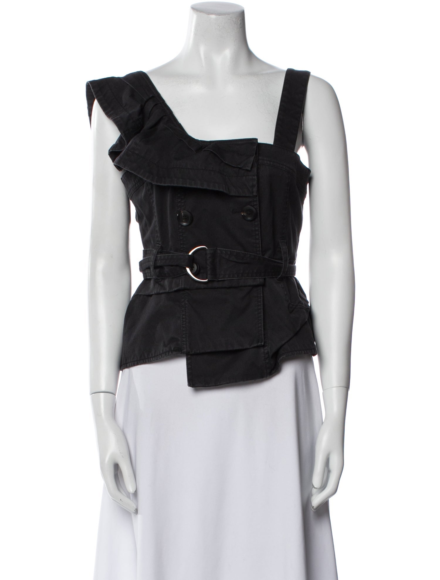 Marissa Webb Square Neckline Sleeveless Crop Top