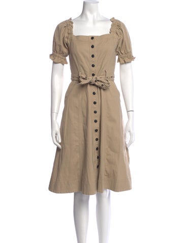 Pre-owned Marissa Webb Square Neckline Knee-length Dress In Neutral