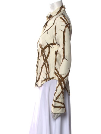 Maximilian Davis Printed Long Sleeve Button-Up Top