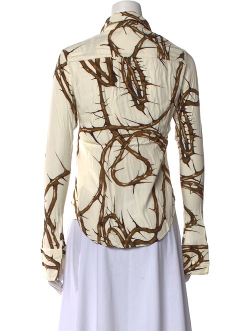 Maximilian Davis Printed Long Sleeve Button-Up Top