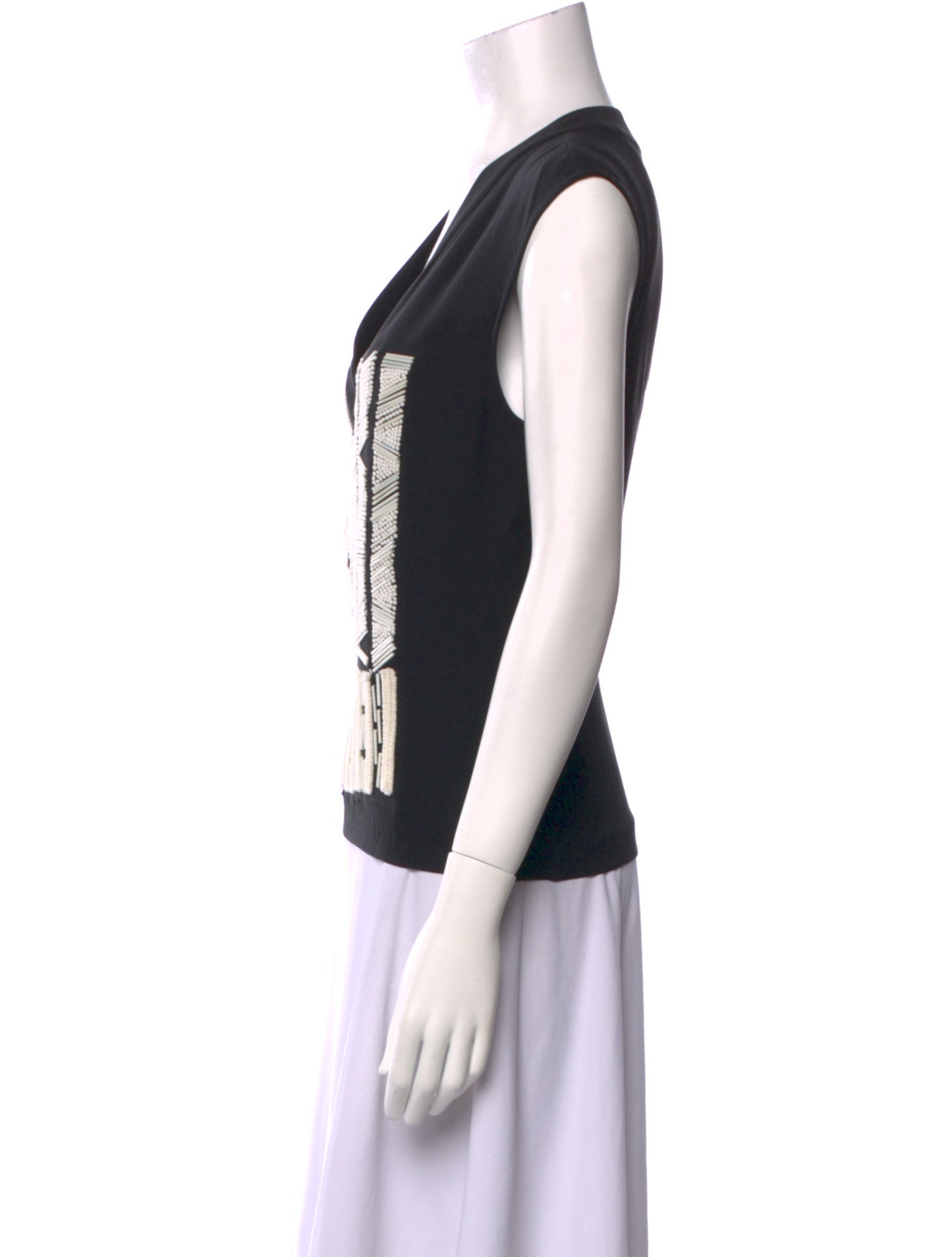 Maiyet Graphic Print V-Neck Top