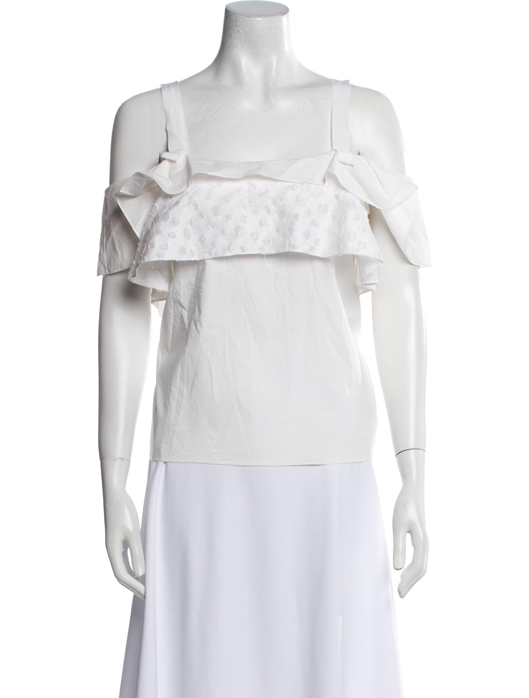 Maiyet Square Neckline Short Sleeve Blouse