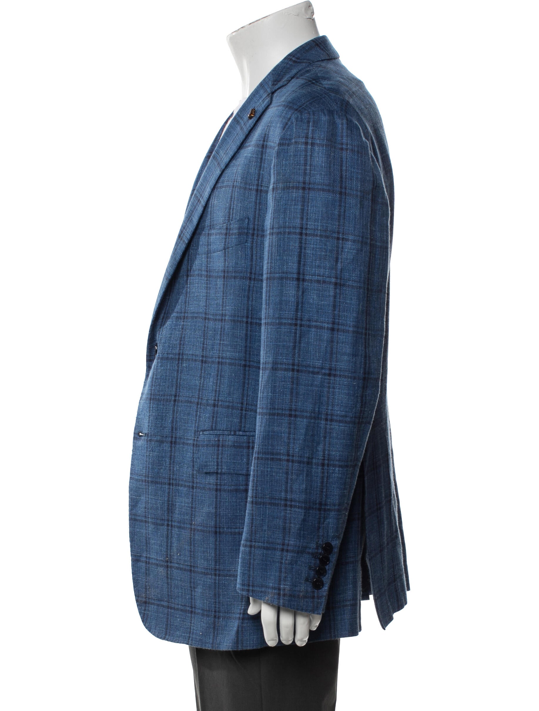 Mauro Blasi Wool Plaid Print Blazer