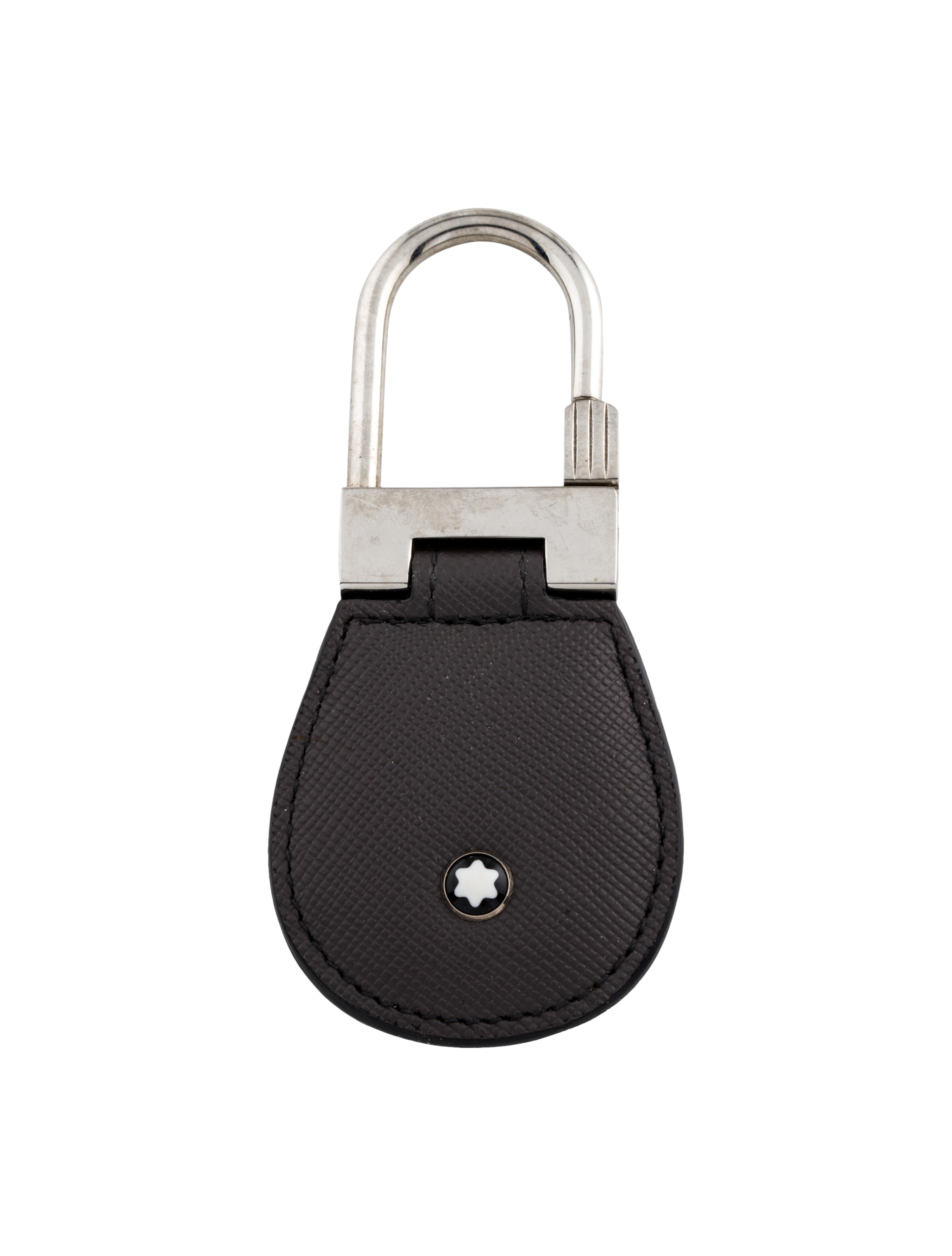 Montblanc Leather Keychain Grey Keychains, Accessories MBL30091