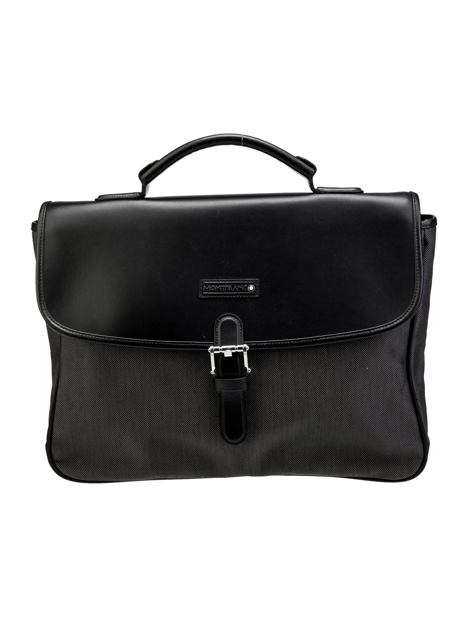 Montblanc Leather-Trimmed Canvas Briefcase