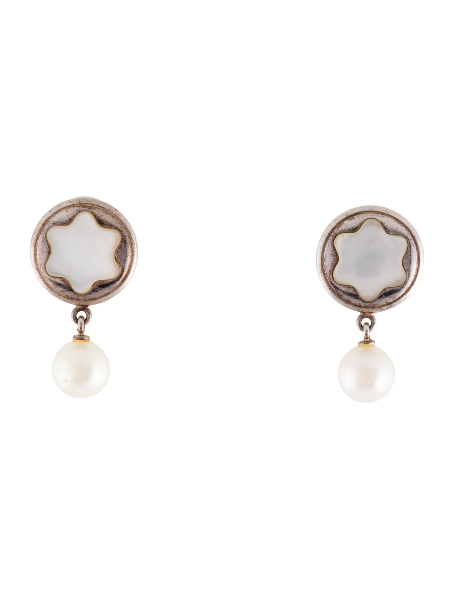 Montblanc Pearl & Mother-of-Pearl Drop Earrings