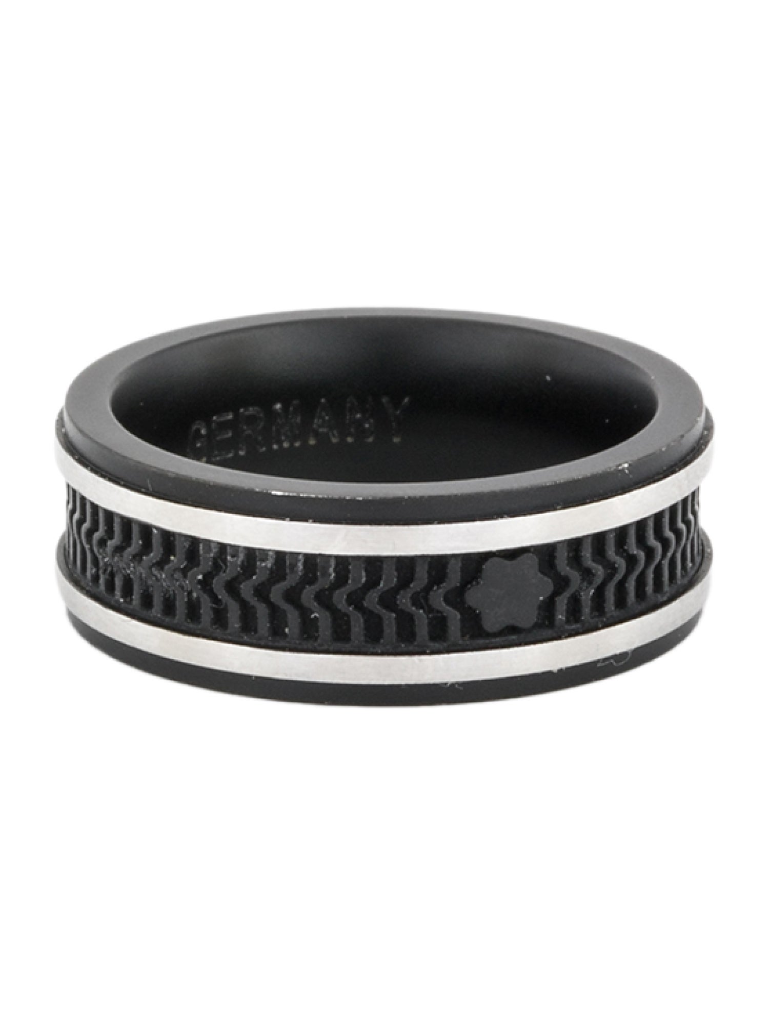 Montblanc Stainless Steel & Rubber Band Ring