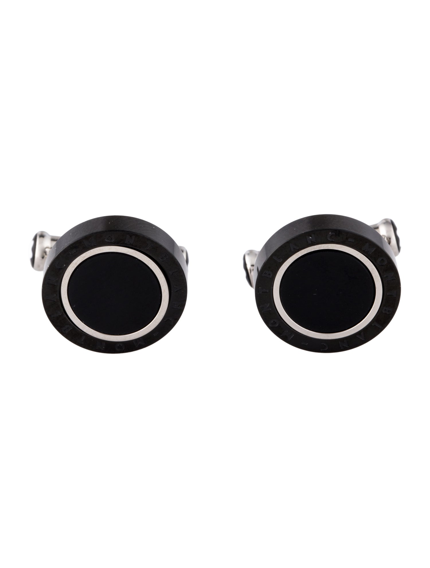 Montblanc Onyx Meisterstuck Contemporary Turning Black PVD Cuff Links