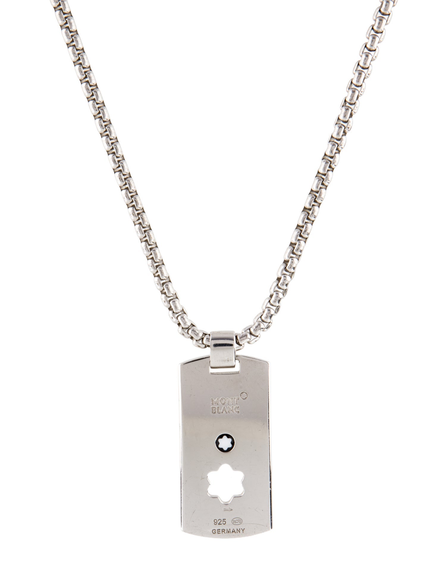 Montblanc Enamel Dog Tag Pendant Necklace