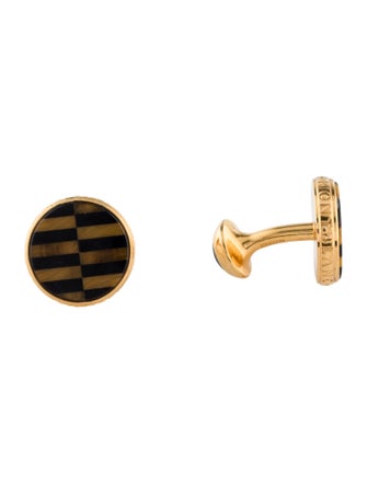 Montblanc Tiger's Eye Quartz & Onyx Inlay Meisterstück Cufflinks
