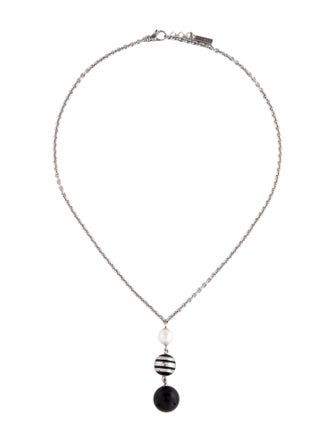 Montblanc Pearl, Onyx & Enamel Pendant Necklace