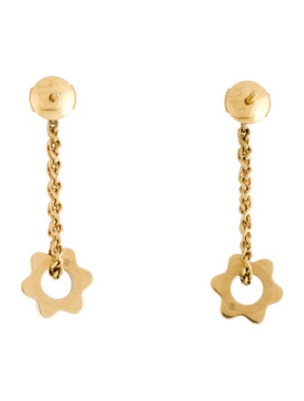 Montblanc 18K Diamond Star Signet Drop Earrings