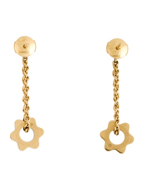 Montblanc 18K Diamond Star Signet Drop Earrings