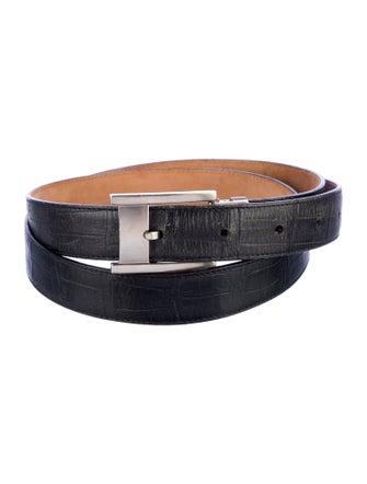 Montblanc Skinny Embossed Leather Waist Belt