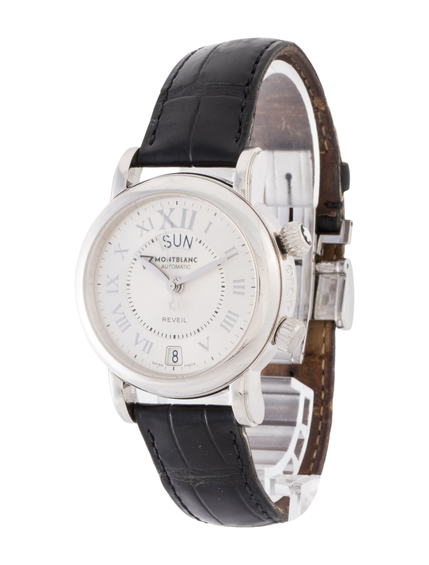 Montblanc 7026 Meisterstück Reveille Day Date Alarm Automatic Men's Size 38mm