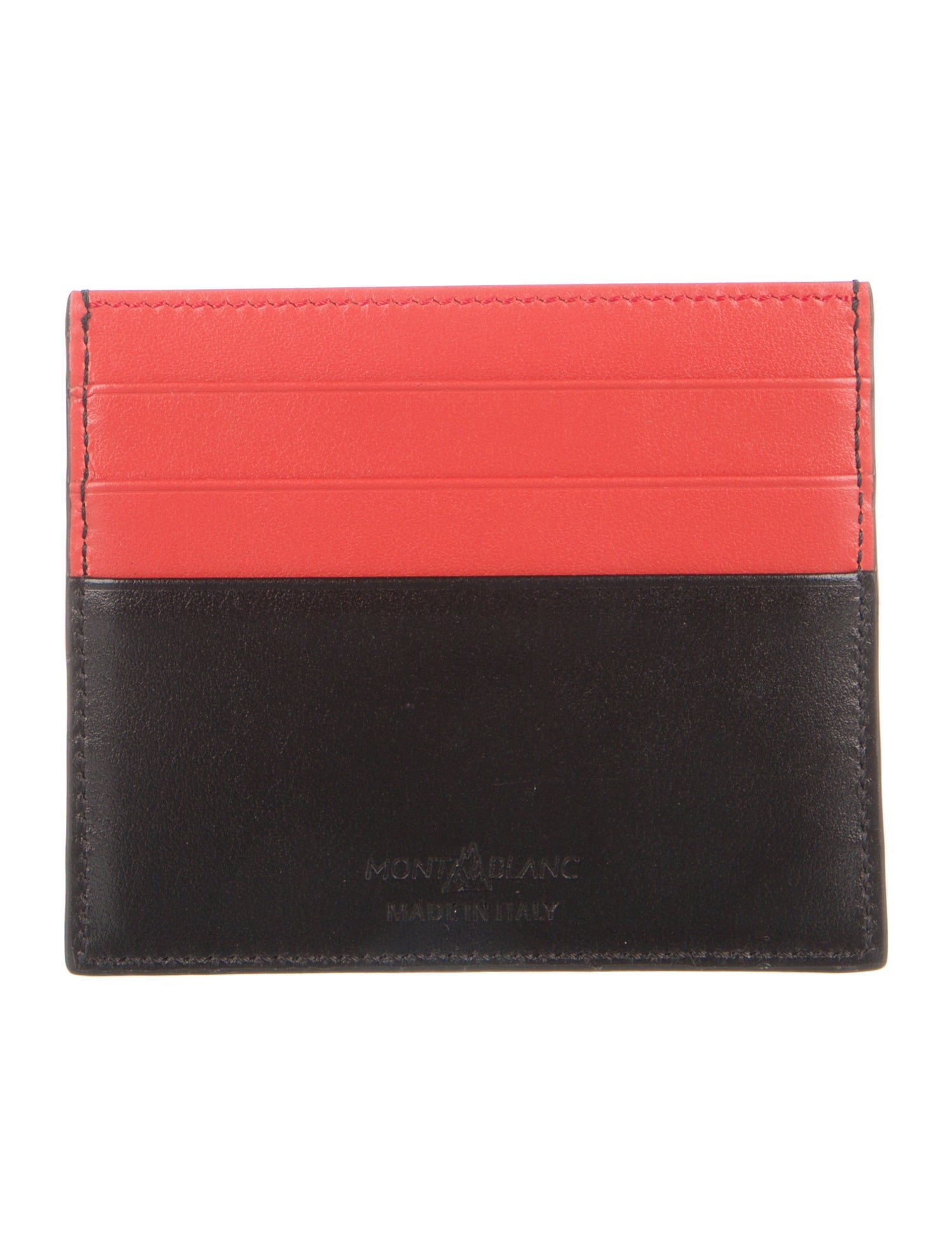Montblanc Leather Colorblock Pattern Card Holder w/ Tags