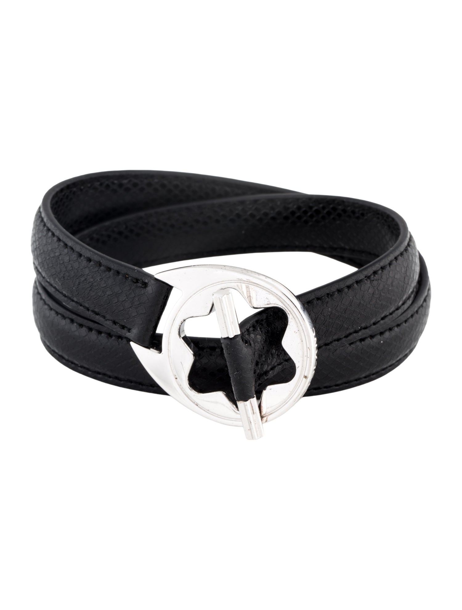 Montblanc Hold Me Tight Leather Wrap Bracelet