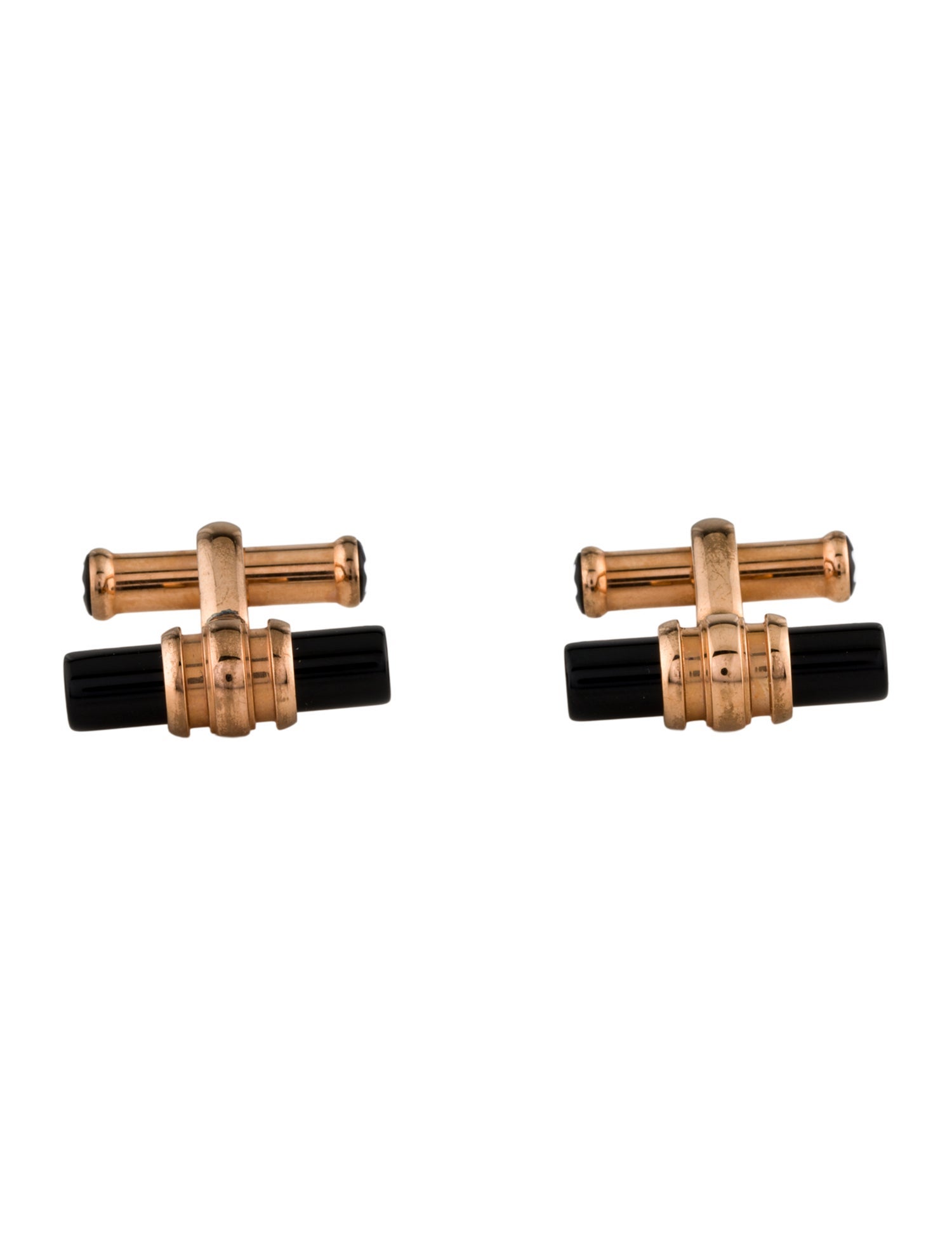Montblanc Enamel & Onyx Meisterstuck Bar Cufflinks