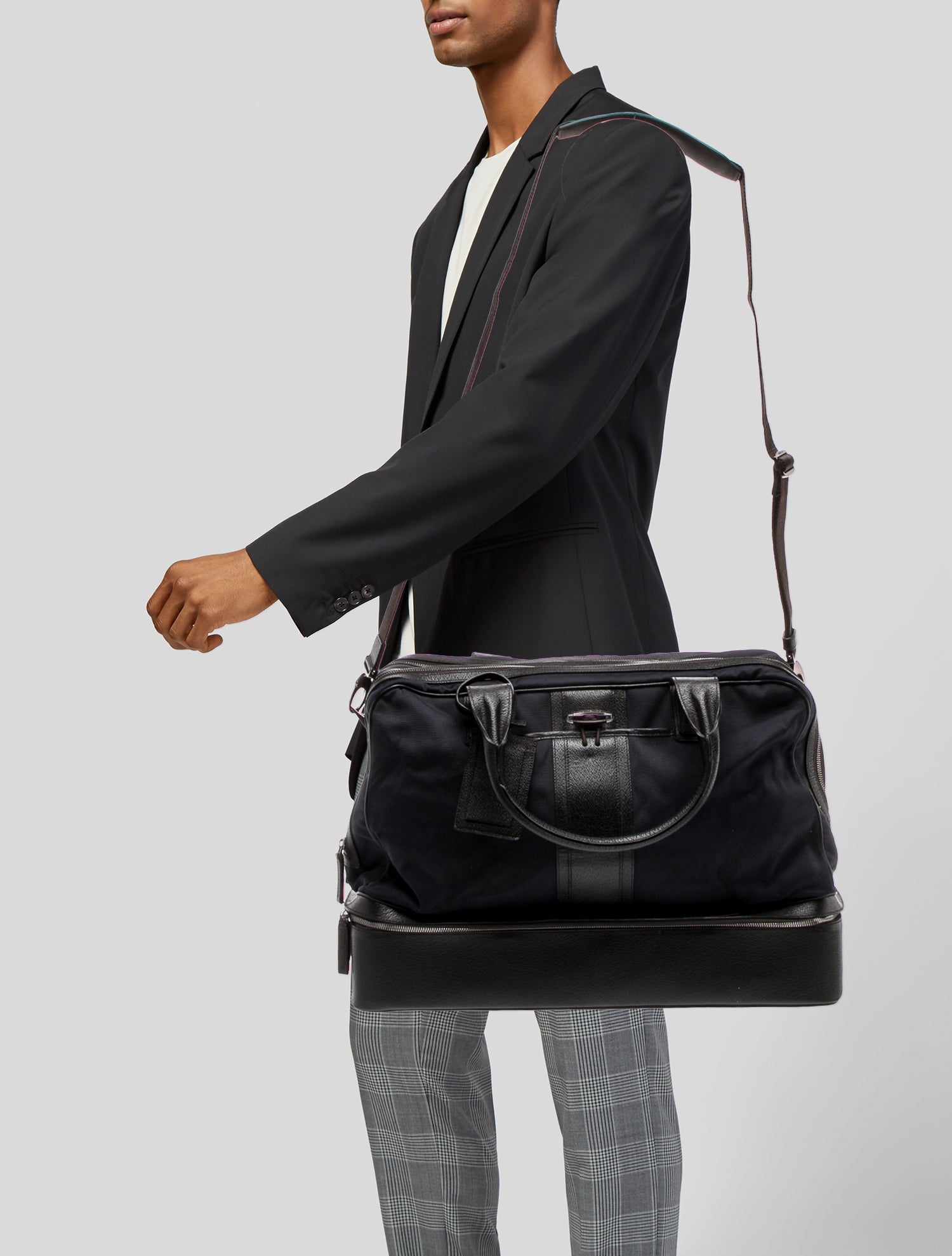 Montblanc Blue wiith Leather Trim Carry on Duffle Bag